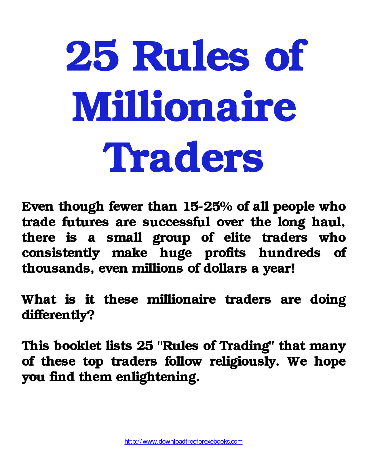 25Rules of Millionaire Traders