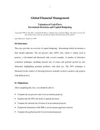 Valuation Of Cash Flows Investment Decisions Capital Bud